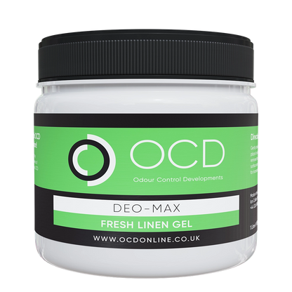 Jar of OCD Deo-Max Fresh Linen Gel